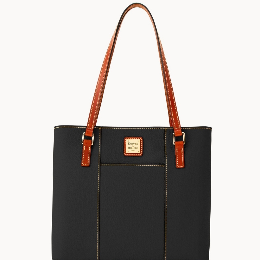 Slightly used Dooney & Bourke Pebble Grain Small Lexington in Black w/Brown Trim